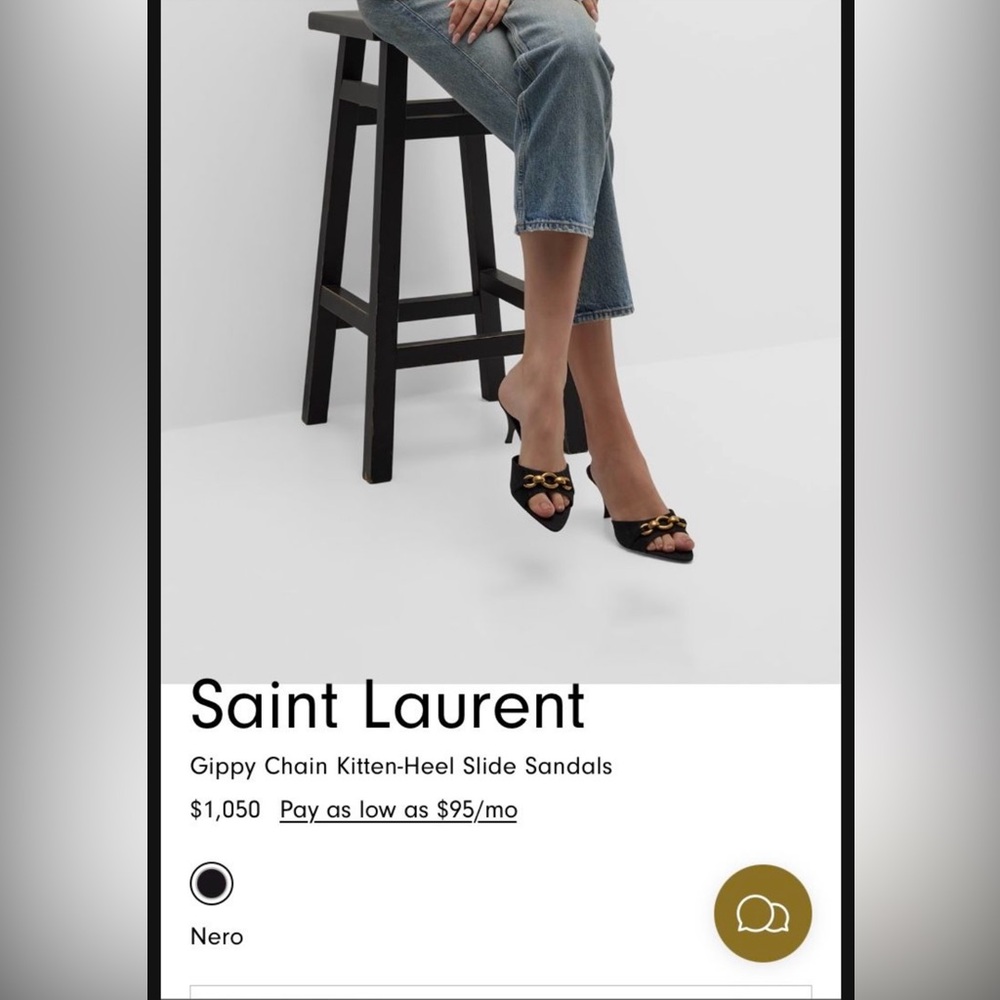 Gippy Chain Kitten-Heel Slide Sandals